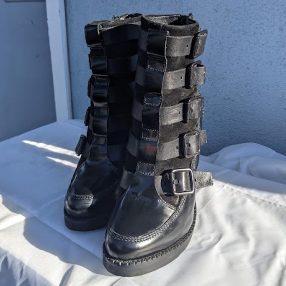 ALL SAINTS BLACK WIDOW STILETTO BOOTS - BLACK WIDOW - EU 39/US 8 - Picture 7 of 16